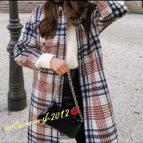 🌟BLOGGERS FAV🌟 ZARA LONG PLAID OVERSHIRT - Picture 9 of 16